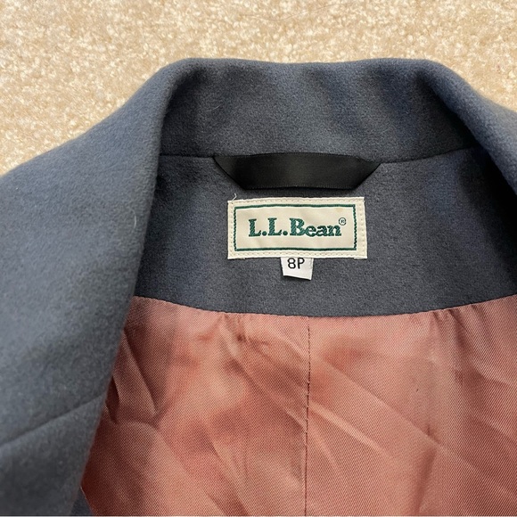 L.L. Bean Blazer Womens 8P Gray Wool Cashmere Lined - Picture 3 of 7
